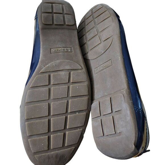 LL Bean Coastal Rain Low Duck Skimmers Womens Size 9M Navy Patent Blue - Picture 11 of 11